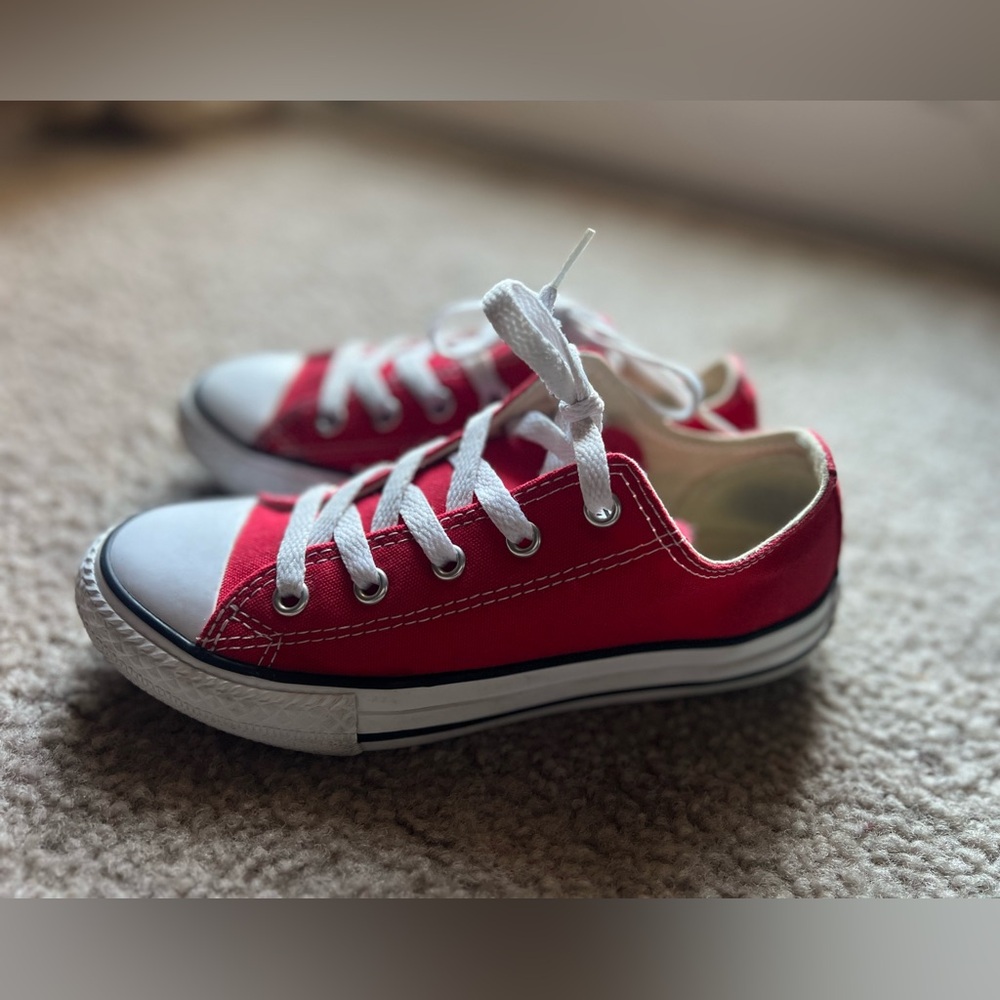 Kids Lowtop Converse Red/White Size 1